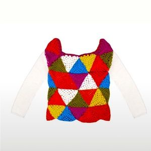 Batsheva Vivien Crochet Sweater in Multi Triangle